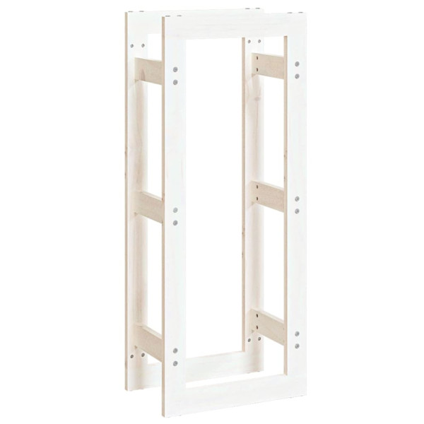 Rack para lenha em madeira maciça de pinho branco 41x25x100 cm M 2