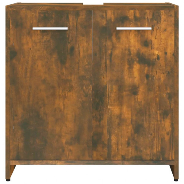 Armario de baño madera contrachapada roble ahumado 60x33x60 cm M 5