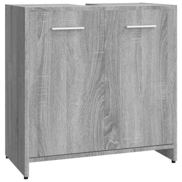 Armario de baño madera contrachapada gris Sonoma 60x33x60 cm M 2