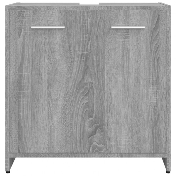 Armario de baño madera contrachapada gris Sonoma 60x33x60 cm M 5