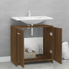Armario de baño madera contrachapada marrón roble 60x33x60 cm 3