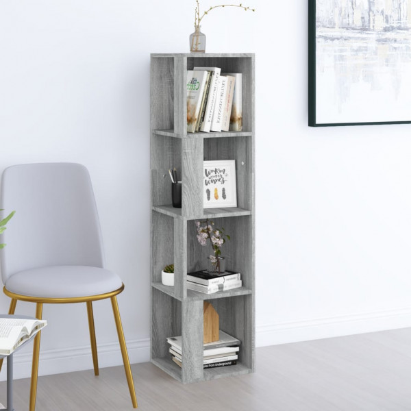 Mueble esquina madera contrachapada gris Sonoma 33x33x132 cm D