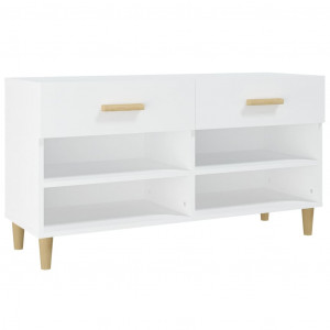 Mueble zapatero de madera contrachapada blanco 102x35x55 cm H