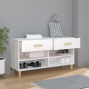 Mueble zapatero de madera contrachapada blanco 102x35x55 cm 3