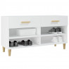 Mueble zapatero de madera contrachapada blanco 102x35x55 cm 4