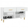 Mueble zapatero de madera contrachapada blanco 102x35x55 cm 5