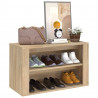 Mueble zapatero madera contrachapada roble Sonoma 75x35x45 cm 4
