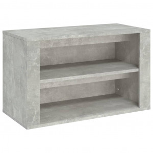 Mueble zapatero madera contrachapada gris hormigón 75x35x45 cm H