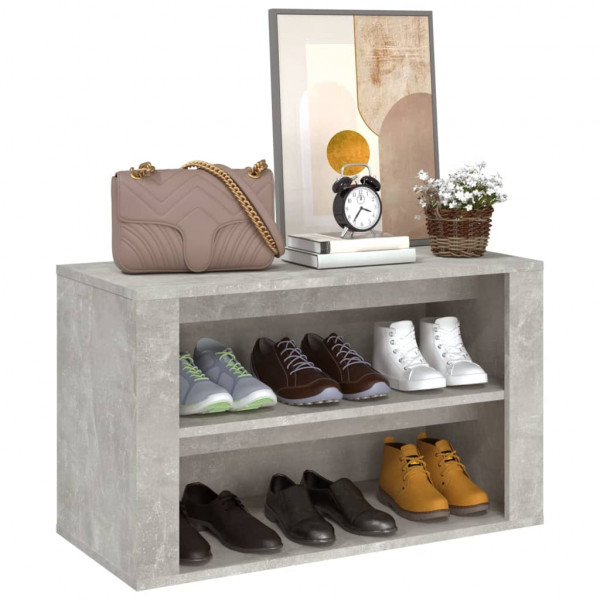 Mueble zapatero madera contrachapada gris hormigón 75x35x45 cm M 4