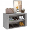 Mueble zapatero madera contrachapada gris Sonoma 75x35x45 cm 4