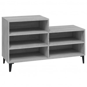 Mueble zapatero madera contrachapada gris Sonoma 102x36x60 cm H