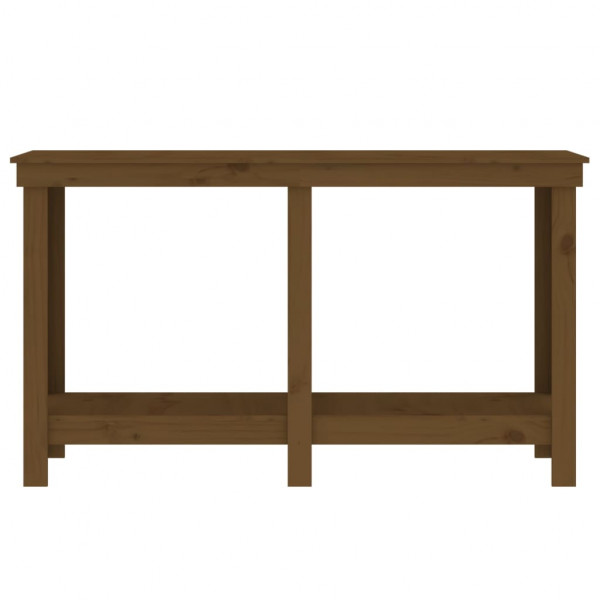 Banco de trabajo madera maciza de pino marrón miel 140x50x80 cm D