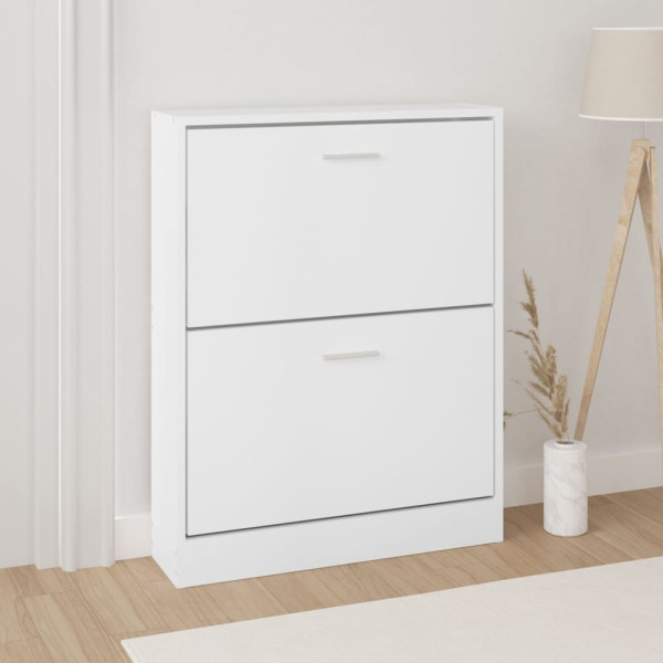 Mueble zapatero madera contrachapada blanco 59x17x81 cm D