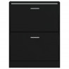 Mueble zapatero madera contrachapada negro 59x17x81 cm 5
