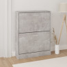 Mueble zapatero madera contrachapada gris hormigón 59x17x81 cm 1