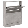 Mueble zapatero madera contrachapada gris hormigón 59x17x81 cm 2
