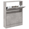 Mueble zapatero madera contrachapada gris hormigón 59x17x81 cm 3