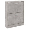 Mueble zapatero madera contrachapada gris hormigón 59x17x81 cm 4