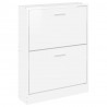 Mueble zapatero madera contrachapada blanco brillo 59x17x81 cm 4