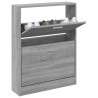 Mueble zapatero madera contrachapada gris Sonoma 59x17x81 cm 3