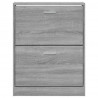 Mueble zapatero madera contrachapada gris Sonoma 59x17x81 cm 5