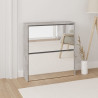 Mueble zapatero con espejo 2 niveles gris hormigón 63x17x67 cm 1