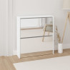 Mueble zapatero con espejo 2 niveles blanco brillo 63x17x67 cm 1
