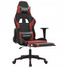 Cadeira de massagem gaming suporte de pés pele sintética preto vermelho vermelho 3