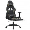 Silla gaming masaje reposapiés cuero sintético negro camuflaje 4