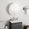 Armario de baño con espejo redondo y LED blanco 40x40x17.5 cm 1
