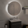 Armario de baño con espejo redondo y LED gris 47x47x17.5 cm 3