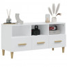 Mueble de TV madera contrachapada blanco brillo 102x36x50 cm 4