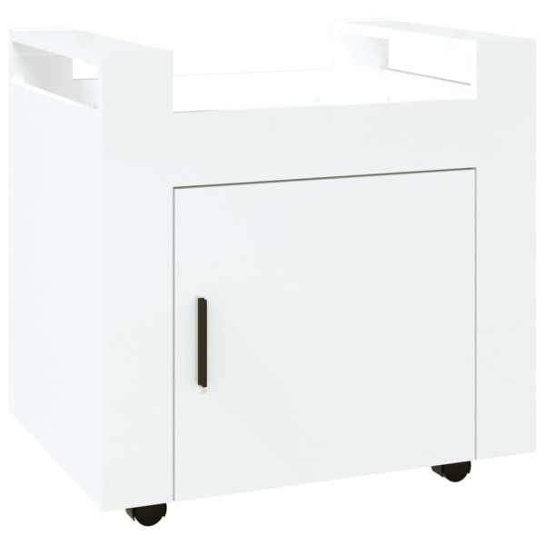 Carrinho secretária 60x45x60cm deriv. madeira branco brilhante M 3
