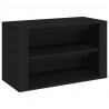 Mueble zapatero de madera contrachapada negro 75x35x45 cm 2