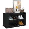 Mueble zapatero de madera contrachapada negro 75x35x45 cm 4