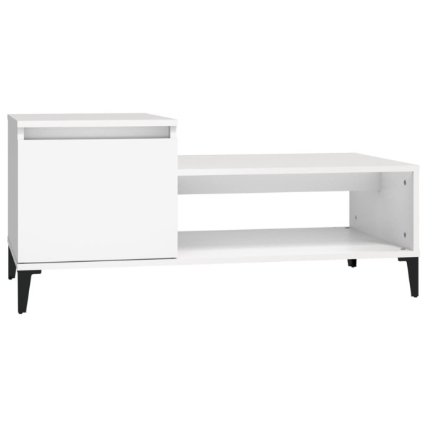 Mesa de centro madera contrachapada blanco 100x50x45 cm M 5