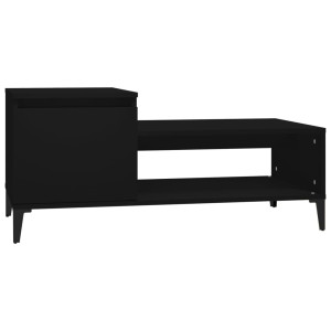 Mesa de centro madera contrachapada negro 100x50x45 cm H