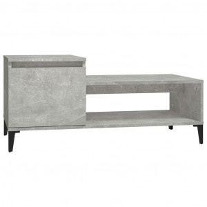 Mesa de centro madera contrachapada gris hormigón 100x50x45 cm H