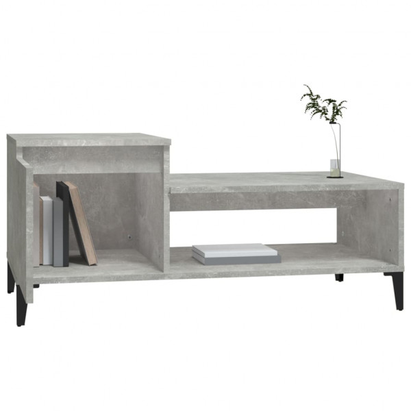 Mesa de centro madera contrachapada gris hormigón 100x50x45 cm M 4