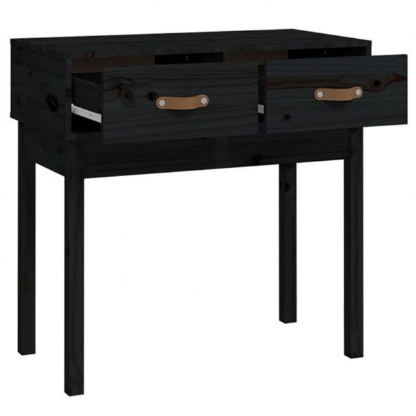 Mesa consola 76.5x40x75 cm madeira de pinho maciça preto M 4
