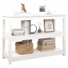 Mesa consola 110x40x74 cm pinho maciço branco 4