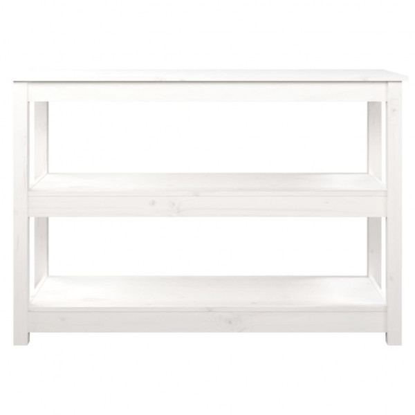 Mesa consola de madera maciza de pino blanco 110x40x74 cm M 5
