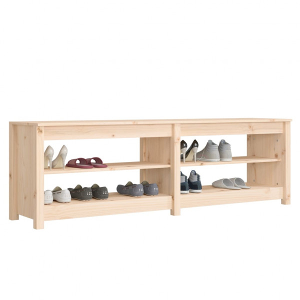 Banco zapatero de madera maciza de pino 160x36.5x50 cm M 4
