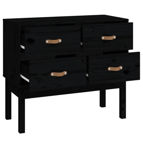 Mueble consola de madera maciza de pino negro 90x40x78 cm M 4
