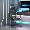 Silla gaming tela crema y negro 1