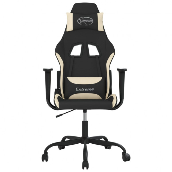 Silla gaming tela crema y negro M 3
