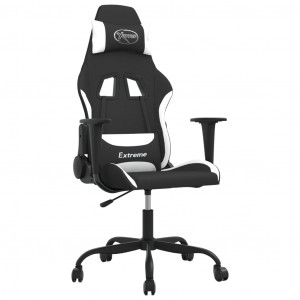 Silla gaming tela negro y blanco H