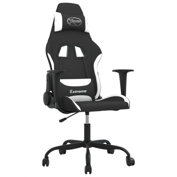 Silla gaming tela negro y blanco M 2