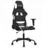 Silla gaming tela negro y blanco 2