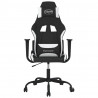 Silla gaming tela negro y blanco 3